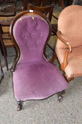 Lot 289 - A Victorian button back nursing chair