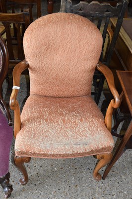 Lot 290 - An early 20th Century walnut framed armchair