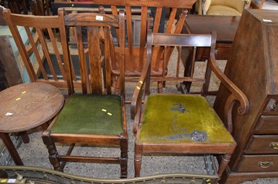 Lot 309 - A Georgian scroll arm carver chair and a...