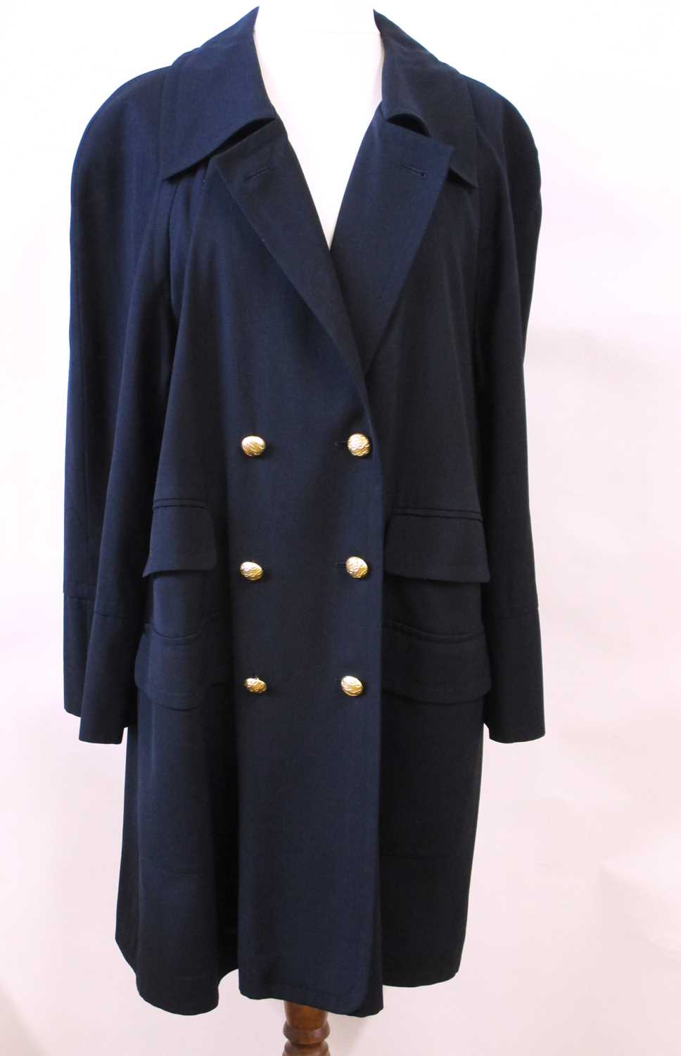 Lot 63 - Karl Lagerfeld: a navy double breast 3/4...