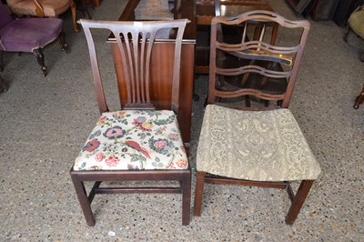 Lot 315 - A Georgian mahogany dining chair with pierced...