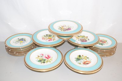 Lot 25 - A Victorian gilt rimmed floral dessert service,...