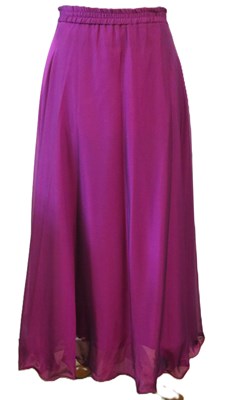 Lot 85 - A fuschia chiffon overlay skirt with ruffle...