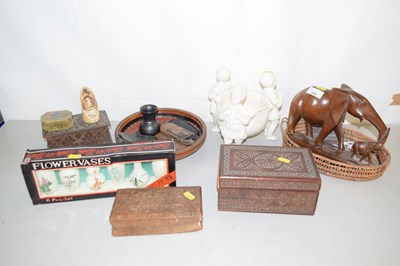 Lot 180 - Mixed Lot: Figural centrepiece vase, hardwood...