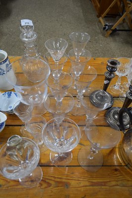 Lot 215 - MIXED LOT OF LONG STEMMED CLEAR WINES,...