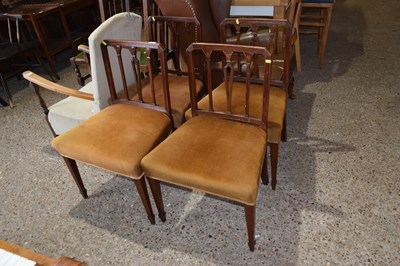 Lot 339 - A set of four 19th Century mahogany wide seat...