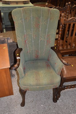 Lot 345 - A late 19th Century green upholstered armchair...