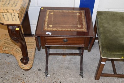 Lot 354 - A leather top lamp table