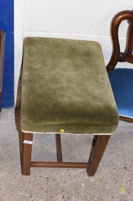 Lot 355 - A rectangular footstool with green velvet top