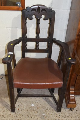 Lot 367 - An early 20th Century oak carver chair