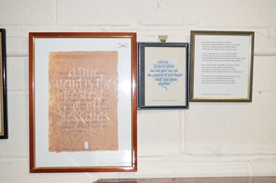 Lot 212 - A group of three framed words and texts