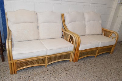 Lot 218 - A pair of bamboo framed conservatory sofas