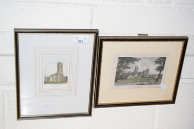 Lot 231 - Small engraving Salle Church and Canterbury...