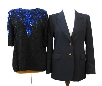 Lot 94 - A navy longline blazer by Austin Reed, size 12,...