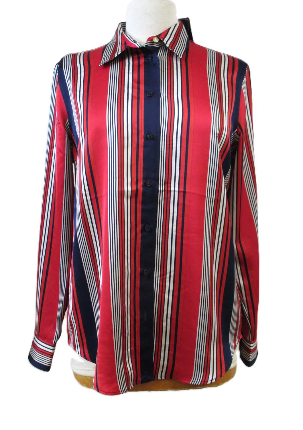 Lot 73 - Ralph Lauren: a navy, red and white striped...
