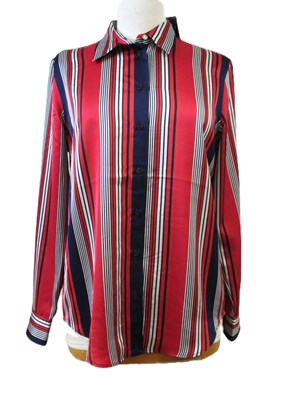 Lot 73 - Ralph Lauren: a navy, red and white striped...