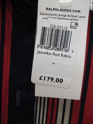 Lot 73 - Ralph Lauren: a navy, red and white striped...