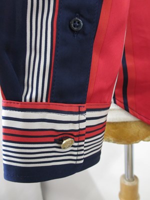 Lot 73 - Ralph Lauren: a navy, red and white striped...