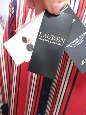 Lot 73 - Ralph Lauren: a navy, red and white striped...
