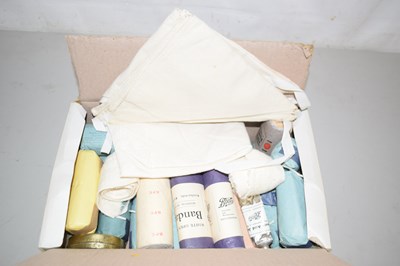 Lot 535 - A box of vintage medical supplies, bandages etc