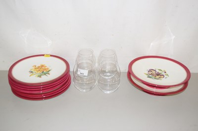 Lot 543 - A part floral decorated dessert service and a...
