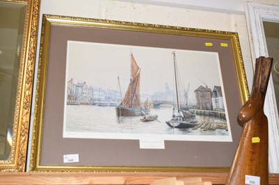 Lot 546 - Mick Bensley Leaving the Harbour, coloured print