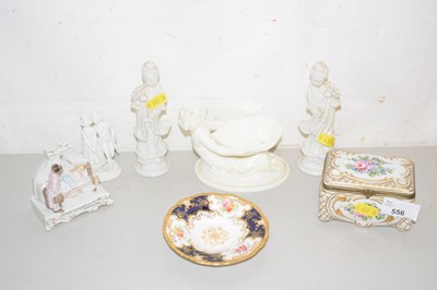 Lot 556 - Mixed Lot: A Royal Worcester cream glazed salt,...