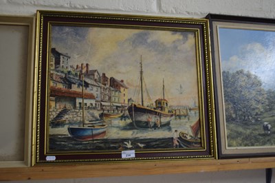 Lot 234 - S FOALE, STUDY OF A HARBOUR SCENE, OIL ON...