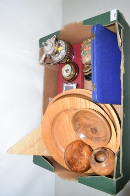 Lot 606 - One box of mixed items to include turned...
