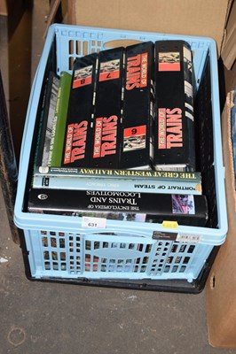 Lot 631 - One box of mixed books, train related and...
