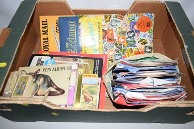 Lot 646 - One box of various records, albums of teacards...