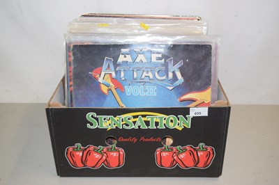 Lot 655 - A box of assorted records mainly rock and metal