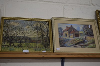 Lot 249 - E S DIXON, STUDY OF A RIVERSIDE COTTAGE,...
