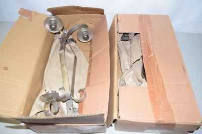Lot 679 - Two boxes of modern wall sconce candle holders
