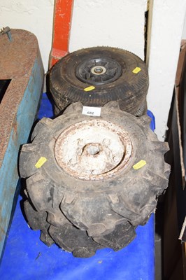 Lot 682 - Two pairs of implement wheels