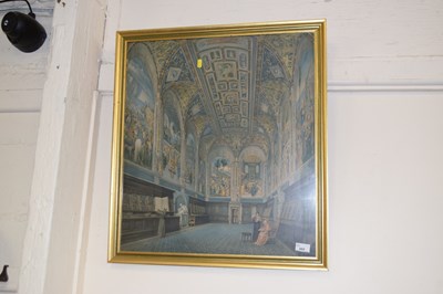 Lot 669 - Coloured print interior scene
