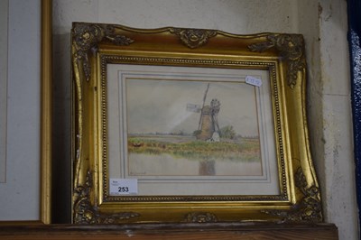Lot 253 - M E HANNANT, STUDY OF A WINDMILL, WATERCOLOUR,...