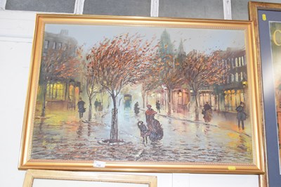 Lot 732 - John Bampfield oil on canvas study of a street...