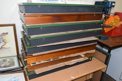 Lot 742 - A group of nine glazed wall display cabinets