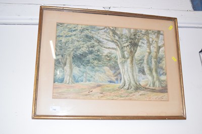 Lot 745 - J C Eccles study of a woodland scene with...