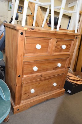 Lot 828 - Pine four drawer chest with ceramic handles
