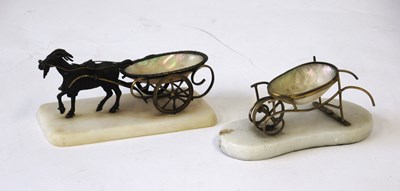 Lot 254 - Two novelty mother-of-pearl shell pin/thimble...