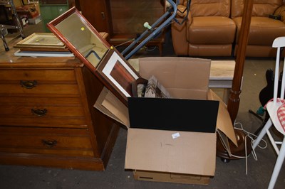Lot 883 - A box of assorted pictures and mirrors