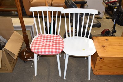 Lot 885 - Pair of white stick back chairs