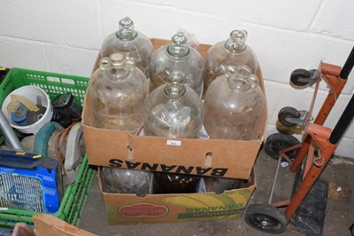 Lot 904 - Two boxes of glass demi-johns