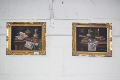 Lot 909 - Sweeting, pair of still life studies, oil on...