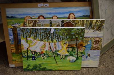 Lot 240 - J DIGBY, THREE OILS ON CANVAS STUDIES OF...