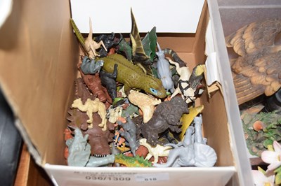 Lot 818 - A box of various plastic animal and dinosaur toys
