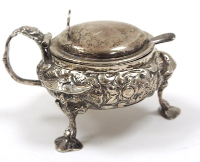 Lot 5 - A 19th Century silver lidded mustard pot and...