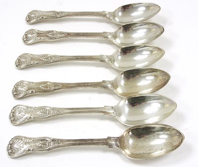 Lot 19 - A set of six Victorian silver Kings pattern...